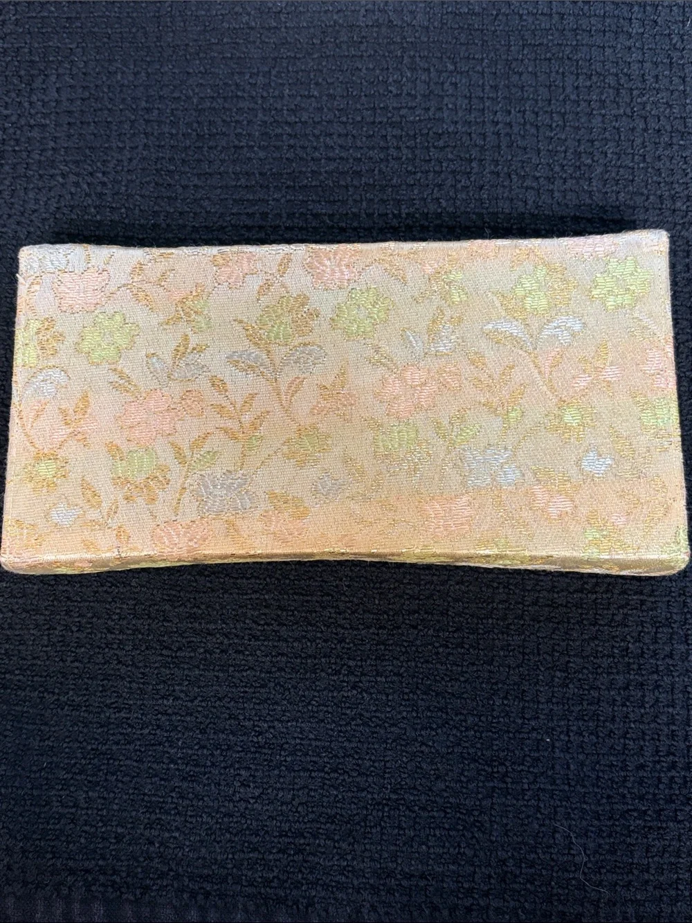 Pegi Paris Vintage Floral Tapestry Brocade bag with Rhinestone Comb & Mirror